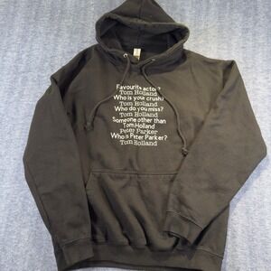 Just Hoods AWDis Tom Holland Peter Parker Graphic Hoodie Black Medium JH001